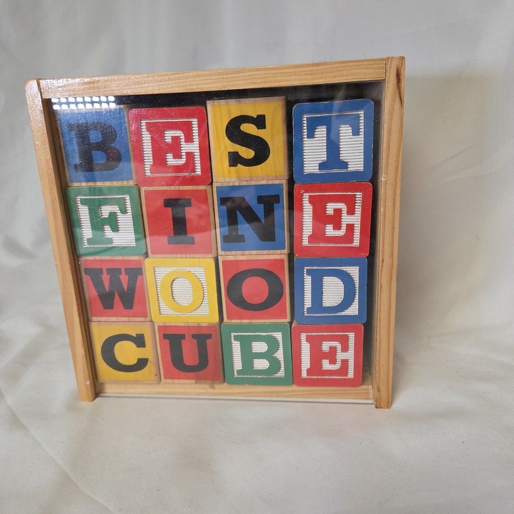 Schylling ABC Alphabet 48 Wood Blocks with Wooden Box